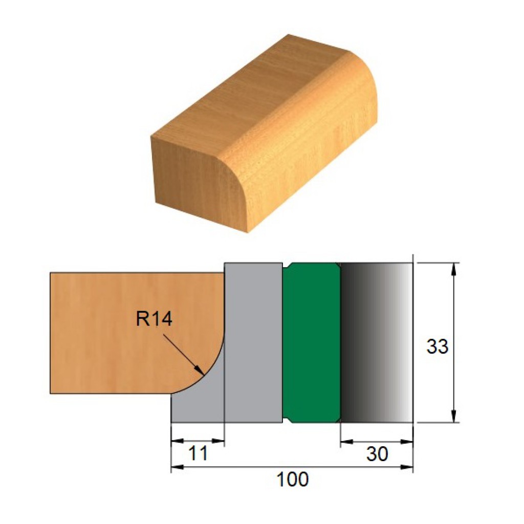 Fresa para Desquinar Ø100 x 30 - 2 Dentes - Cód. 1260.02